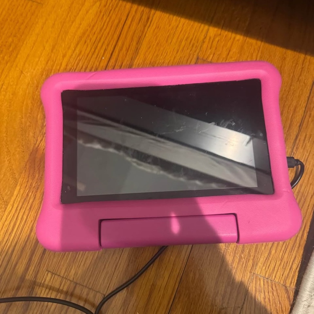 Vibrant Pink Tablet with Protective Case